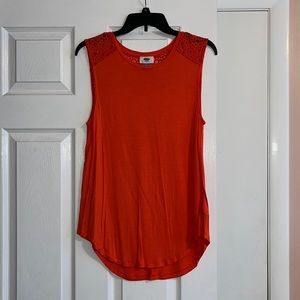 Women’s Old Navy Orange Medium Lace Tank Top